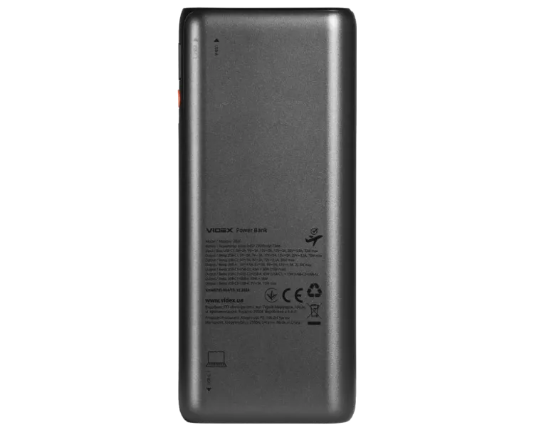 VIDEX VPB-202C 75W Black 20000mAh Повербанк
