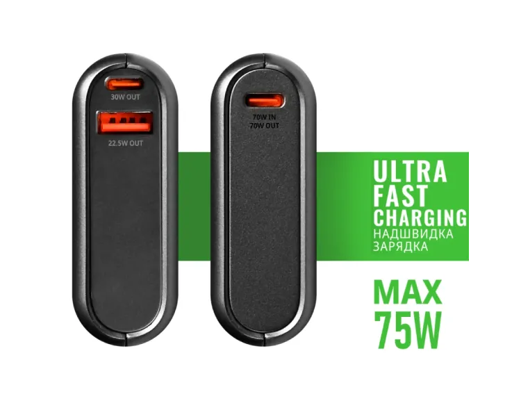 VIDEX VPB-202C 75W Black 20000mAh Повербанк