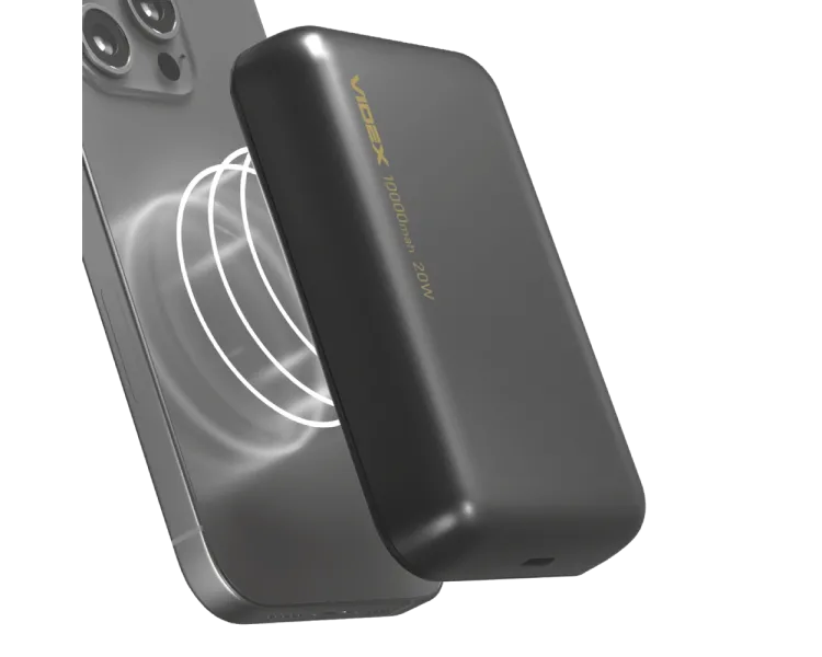 VIDEX VPB-W102 PD20W Grey 10000mAh Повербанк з бездротовою зарядкою