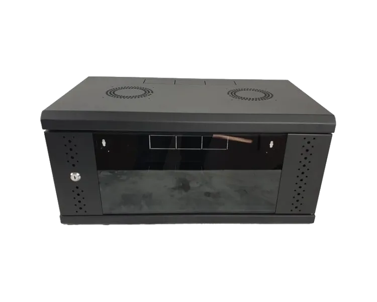 EServer 4U 600х350х284, скло, чорна Шафа