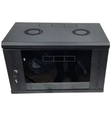 EServer 6U 600х500х370 скло, чорна Шафа