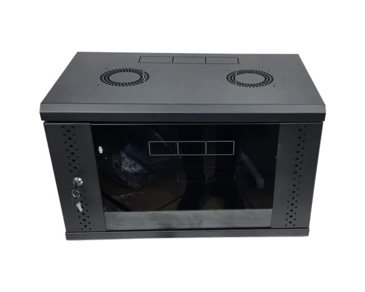 EServer 6U 600х500х370 скло, чорна Шафа