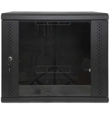 EServer 9U 600х350х503 скло, чорна Шафа