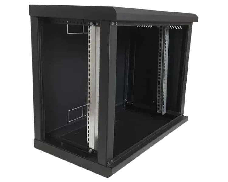 EServer 9U 600х350х503 скло, чорна Шафа