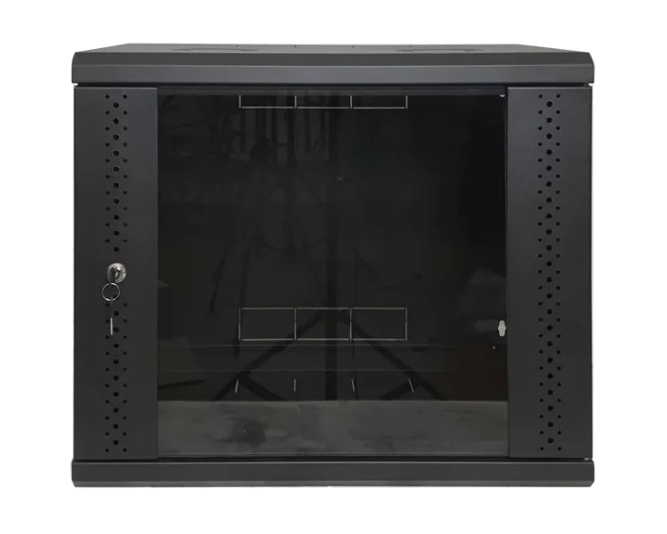 EServer 9U 600х500х503 скло, чорна Шафа