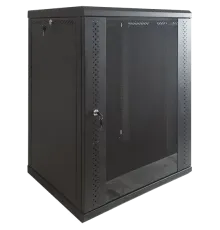 EServer 15U 600х500х773 скло, чорна Шафа