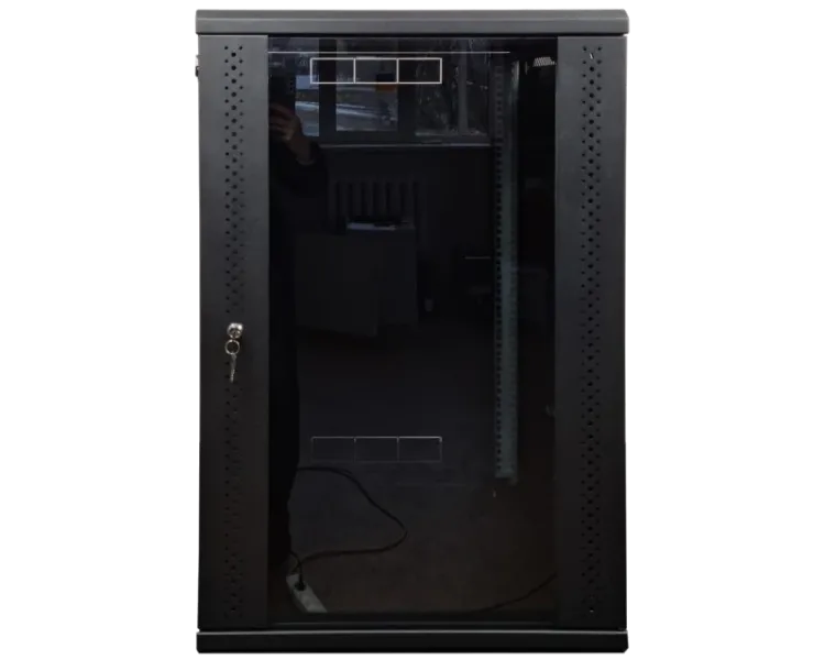 EServer 21U 600х600х1036 скло, чорна Шафа