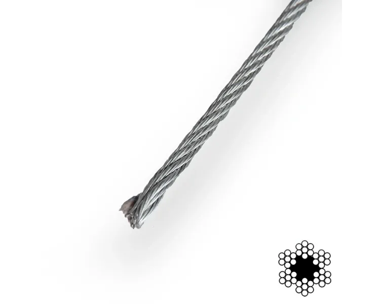 APRO 4мм DIN 3055 (6x7) бухта 200м Трос оцинкований