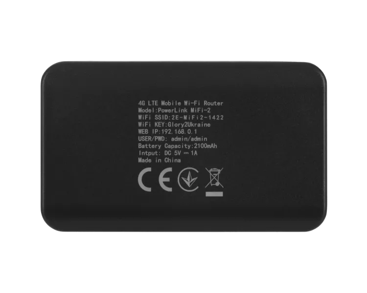 2E PowerLink (MiFi-2) LTE Wi-Fi4 1xType-C 1xCRC9 2100мА•год Мобільний маршрутизатор
