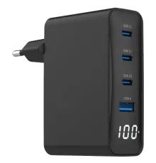 Gembird TA-UC-PDQC100LCD-01-BK PD 100W Зарядний пристрій
