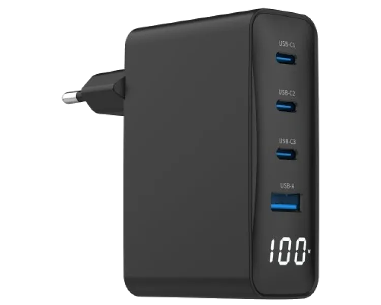Gembird TA-UC-PDQC100LCD-01-BK PD 100W Зарядний пристрій
