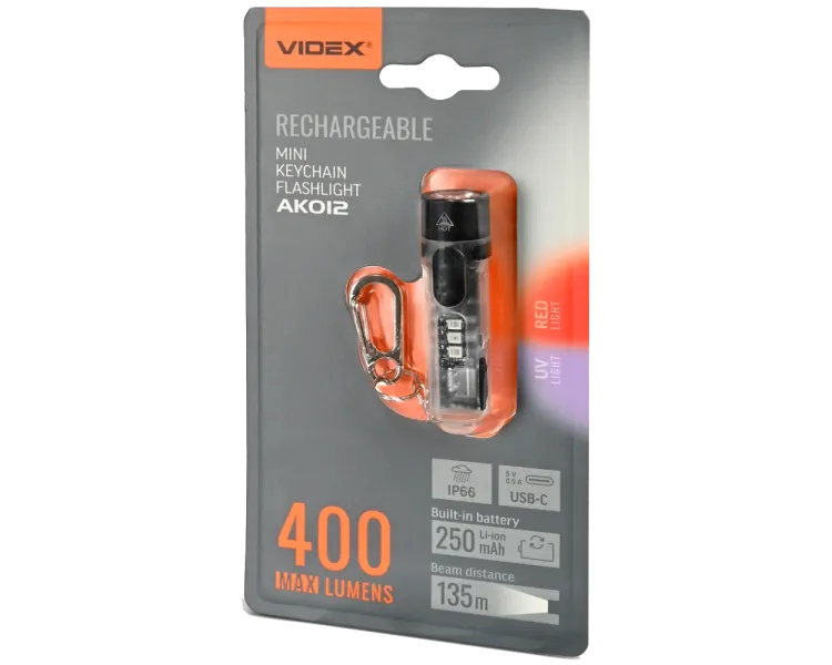 VIDEX VLF-AK012 400Lm 5000K Портативний багатофункціональний ліхтарик