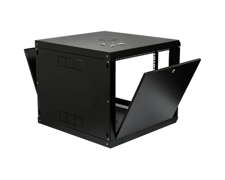 19" 9U 600x600x507мм акрилове скло чорна Шафа