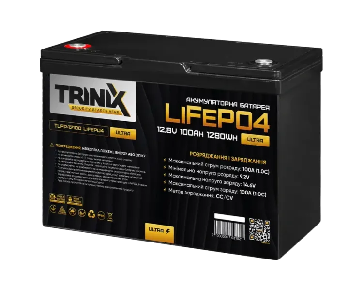 TRINIX TLFP-12100 Ultra 100А•г 12В Літієва акумуляторна батарея
