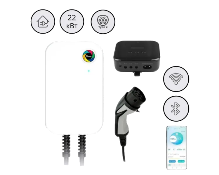 WB20-22KW-APP-DLB 32A 22 кВт Type 2 + APP + DLB Настіний зарядний пристрій