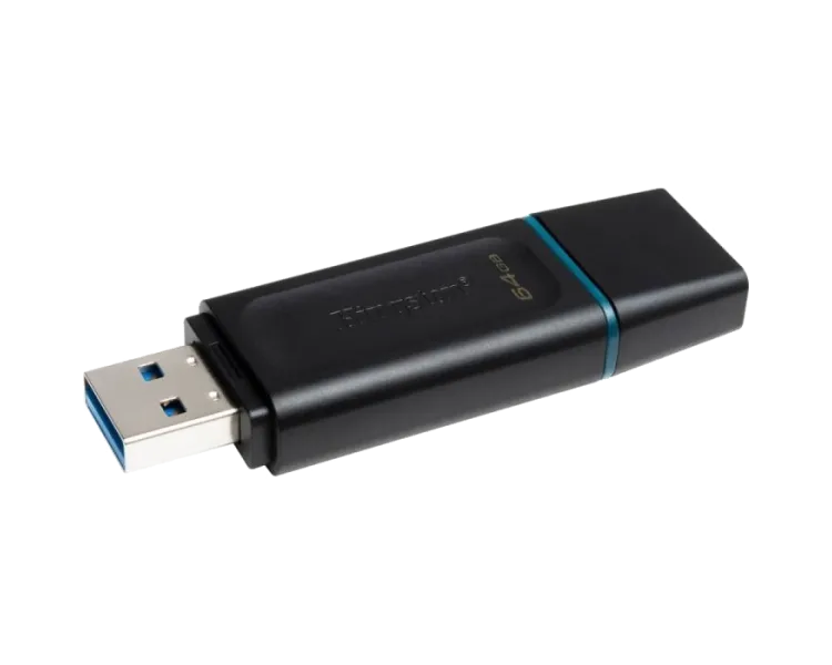 Kingston 64GB USB3.2 Gen 1 DataTraveler Exodia (Black + Teal) USB флеш накопичувач