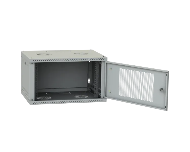 IPCOM 6U 600x450 двері перфорація (сіра) Шафа телекомунікаційна