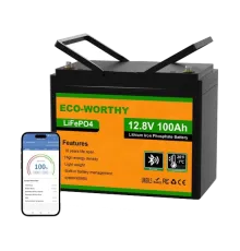 Eco-Worthy LiFePO4 12V 100Ah bluetooth Акумуляторна батарея