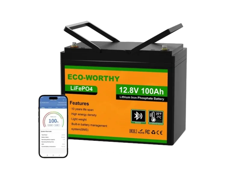 Eco-Worthy LiFePO4 12V 100Ah bluetooth Акумуляторна батарея