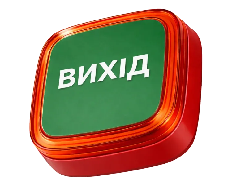Ajax EN54 FireProtect (VAD) red пожежний світловий "ВИХІД" Cповіщувач
