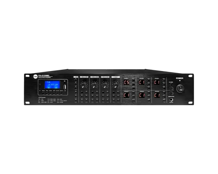 CMX PA-6120MX 6 зон, 6*120 Вт, 19" Матричний мікшуючий підсилювач