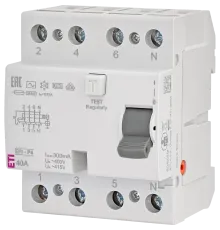 ЕТІ 4р EFI6-P4 40/0,03 тип AC (6kA) Реле диференційне (ПЗВ)