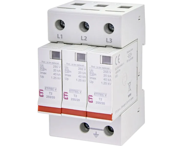 ETI TEC V T2 255/20 (3+0) Обмежувач перенапруги