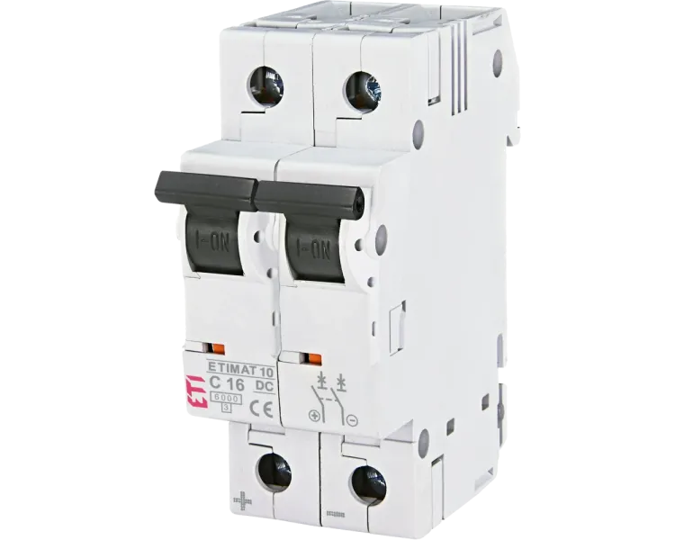 ЕТІ ETIMAT 10 DC 2p C 16A (6 kA) Автоматичний вимикач
