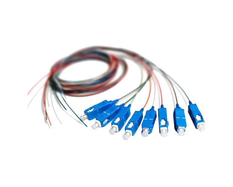 SM SC/UPC 1.5 m Easy strip для 8 вол. (Bl,Or,Gn,Br,Wh,Gr,Rd,Bk) Набір кольорових пігтейлів