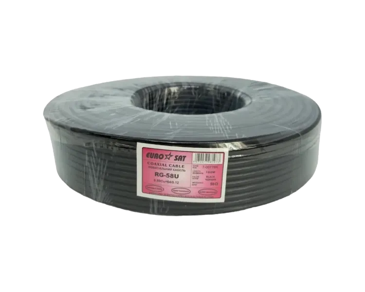 RG-58U (0.8СU+2.9PE+Al foil+64х0,12CCA) 5мм 100м Кабель коаксіальний