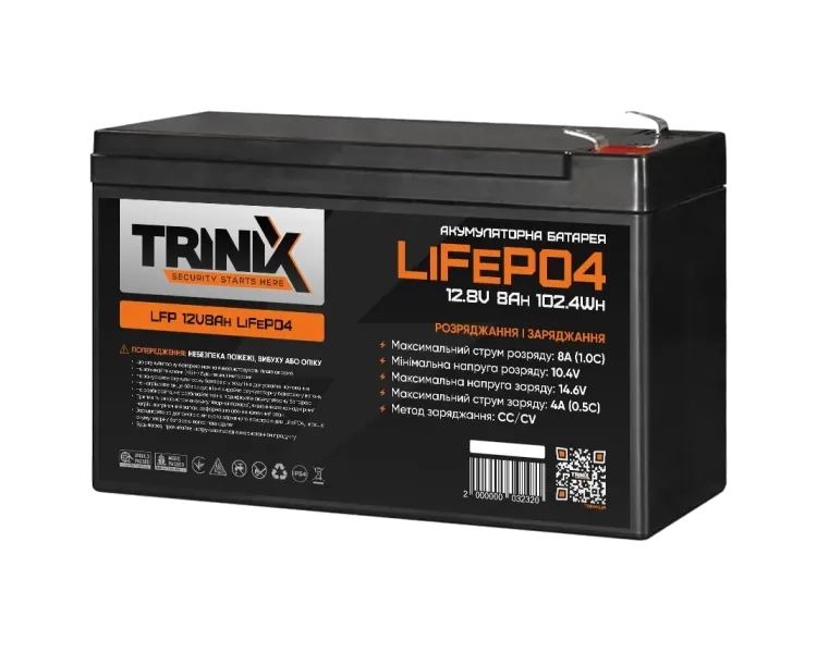 TRINIX LFP 12V8Ah LiFePo4 Акумуляторна батарея