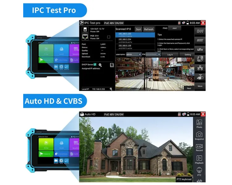 NOYAFA NF-IPC715 IP, аналог, HD-Coax, HDMI, VGA Тестер камер відеоспостереження