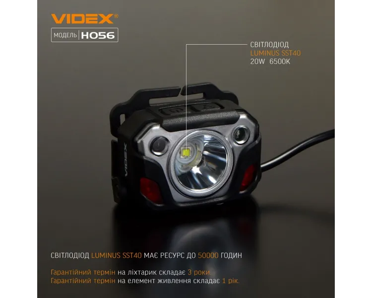 VIDEX H056 1400Lm Налобний ліхтарик