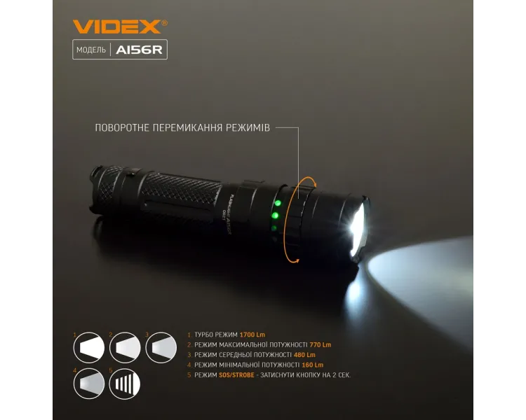 VIDEX VLF-A156R 1700лм IP68 Ліхтар світлодіодний