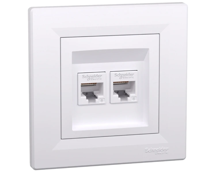 Schneider Electric Asfora EPH4800121 RJ45 кат.6е UTP Розетка комп'ютерна одинарна