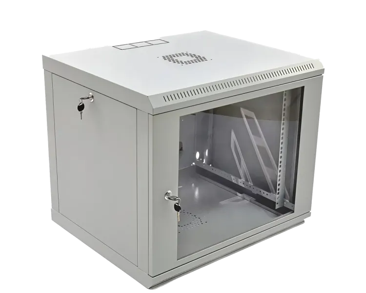 19" 9U 600x600x507мм акрилове скло сіра Шафа