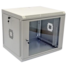 19" 9U 600х350х507 мм акрилове скло сіра Шафа