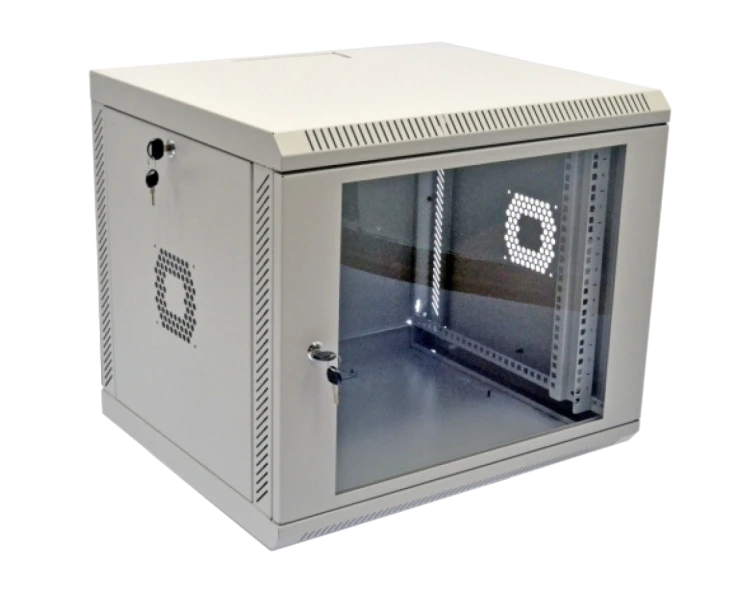 19" 9U 600х350х507 мм акрилове скло сіра Шафа