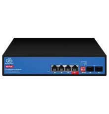 Ewind EW-ES3006FGSH-AP AI PoE Комутатор 6 портів керований хмарно