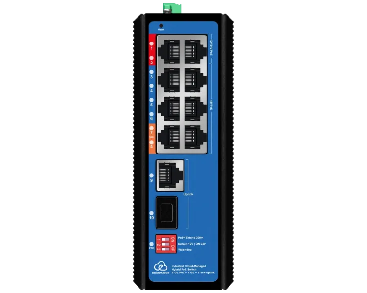 Ewind EW-EPIS3910SH-8GE AI PoE Комутатор 10 портів керований хмарно