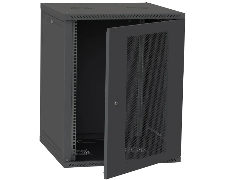 IPCOM СН-18U 600х450 перфорація RAL9005 Шафа серверна