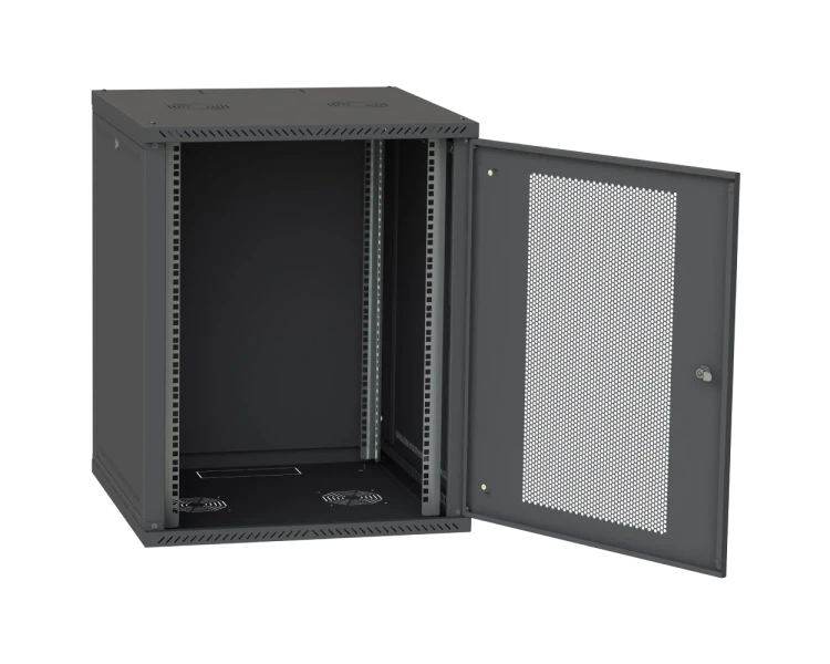 IPCOM СН-18U 600х600 перфорація RAL9005 Шафа серверна підлоговий