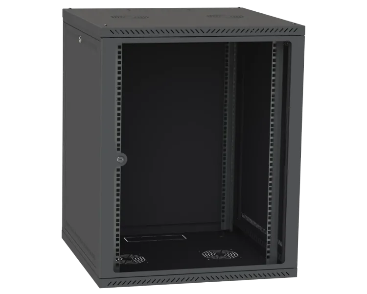 IPCOM СН-18U 600х450 скло RAL9005 Шафа серверна