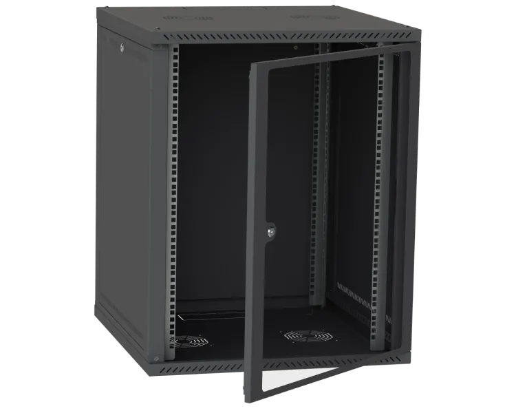 IPCOM СН-18U 600х450 скло RAL9005 Шафа серверна
