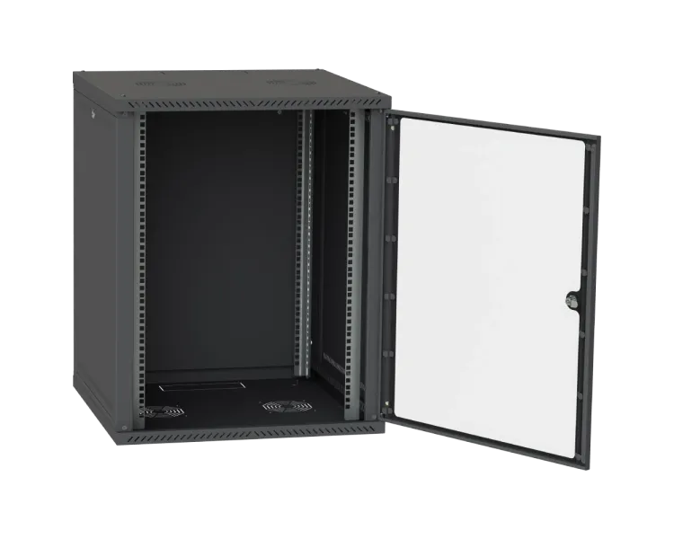 IPCOM СН-18U 600х450 скло RAL9005 Шафа серверна