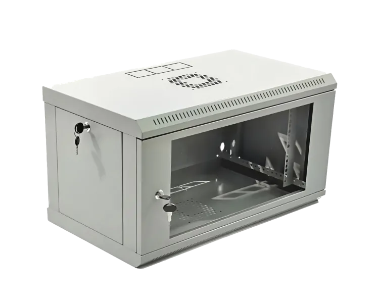 19" 6U, 600x400x373мм акрилове скло, сіра Шафа