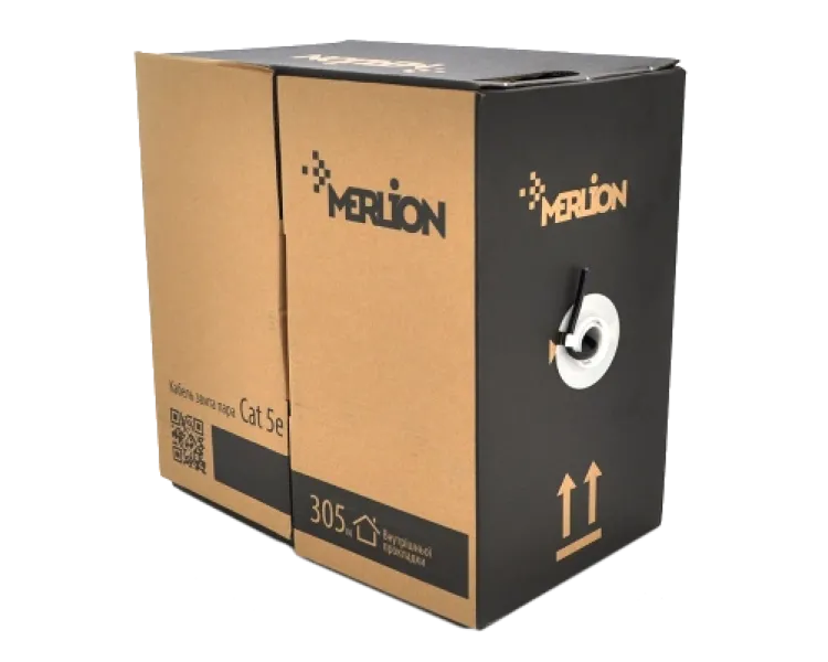 Merlion внутрішній КВП UTP (4*2*0.5) 4p 24 AWG CCA ПВХ (305м) білий Кабель