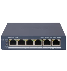 Hikvision DS-3E1506P-EI/MPoE Комутатор 6 портів керований