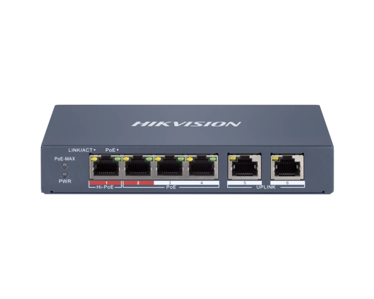 Hikvision DS-3E1106HP-EI Комутатор 6 портів керований