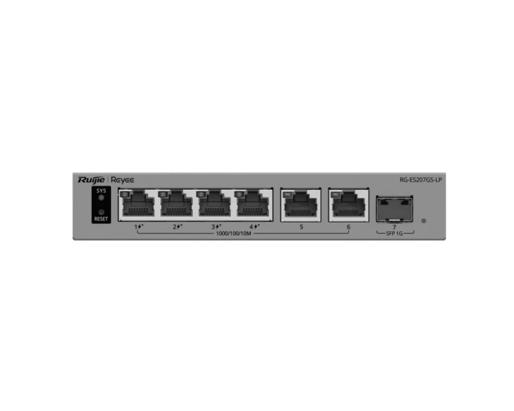 Ruijie RG-ES207GS-LP PoE Комутатор 6 портів керований хмарно